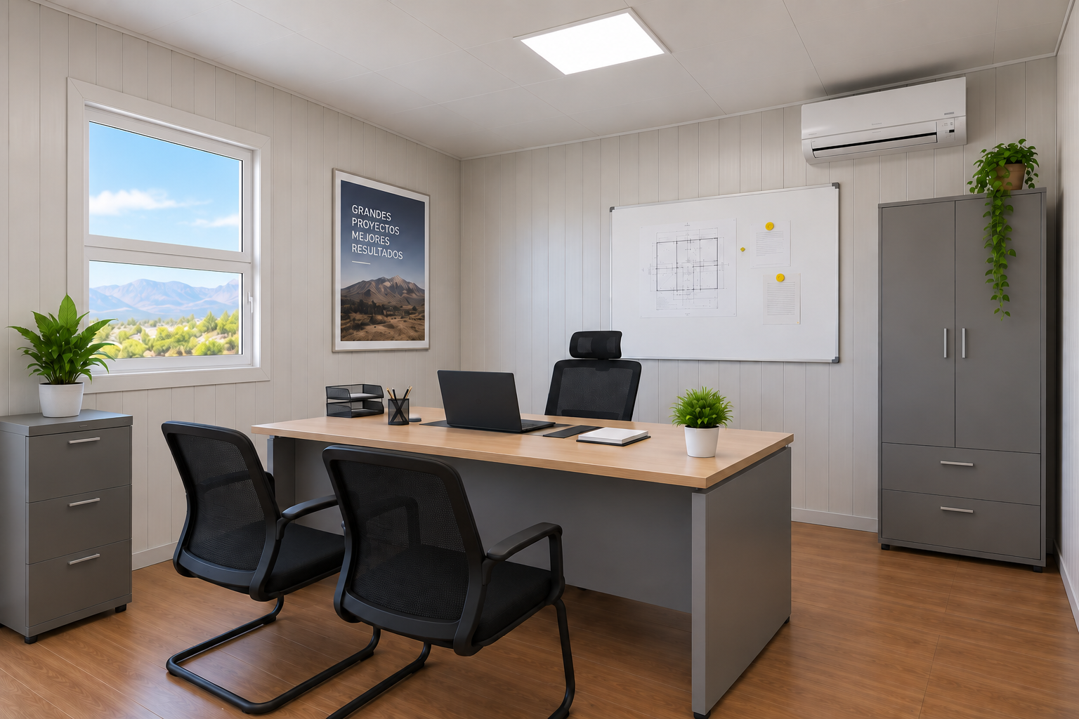 Interior de oficina de supervisión modular MODUX